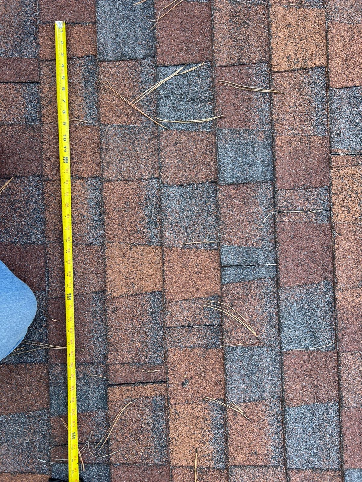 Measuring shingle exposure during an inspection